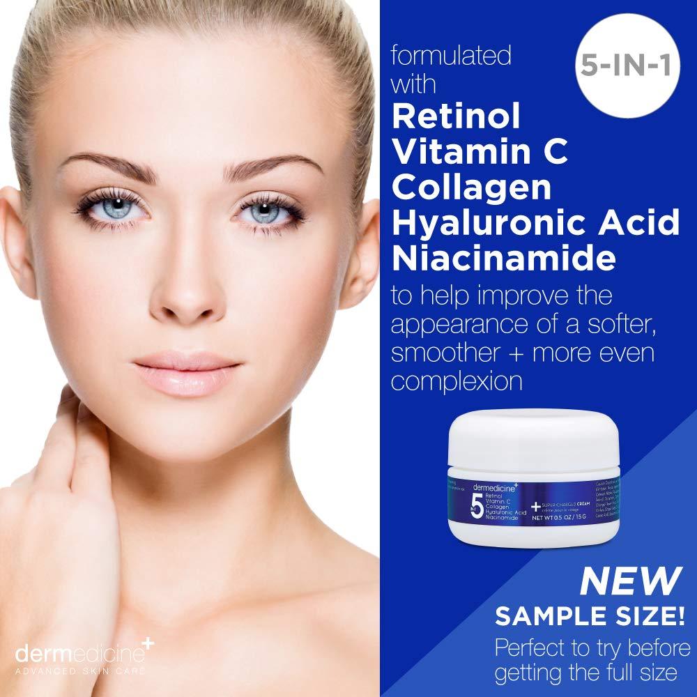 Crema Facial 5 en 1 Dermedicine 15ml - Retinol, Vitamina C, Colágeno