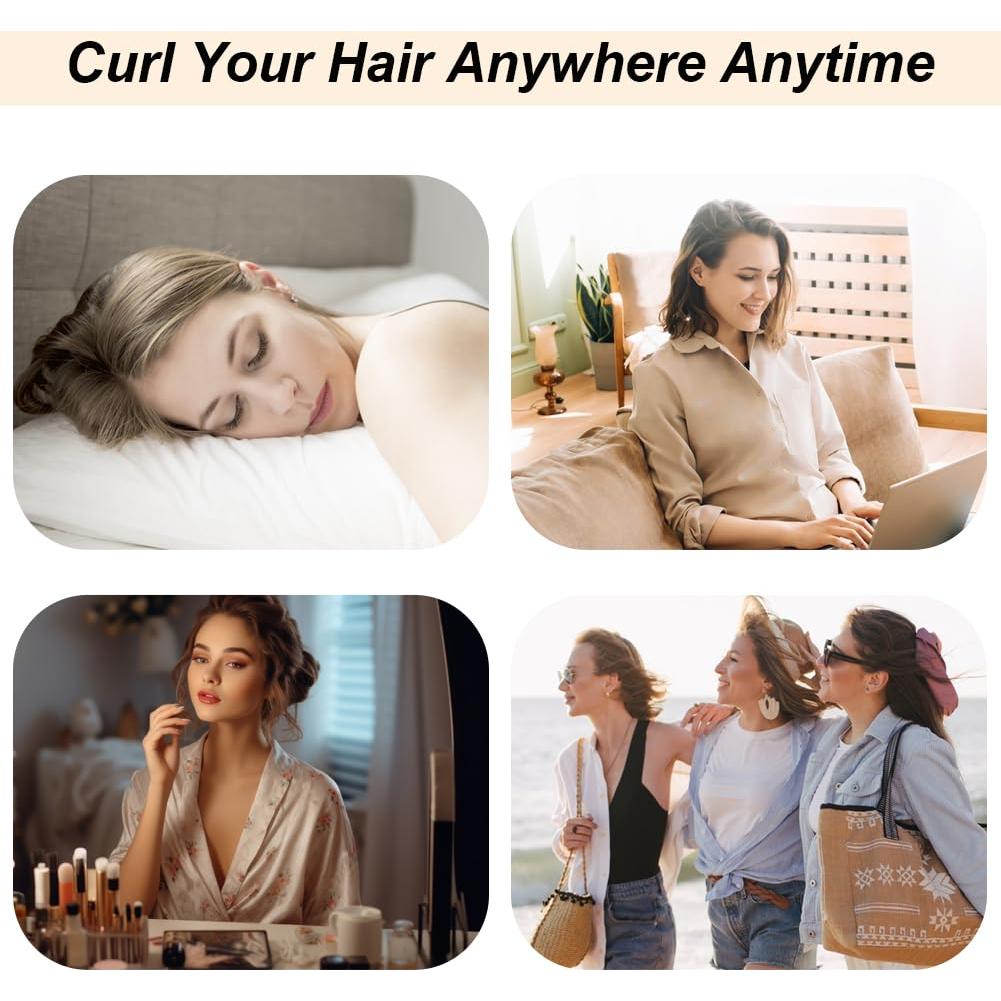 Conjunto de Rulos Sin Calor NuAngela - 3 Piezas para Todos los Cabellos