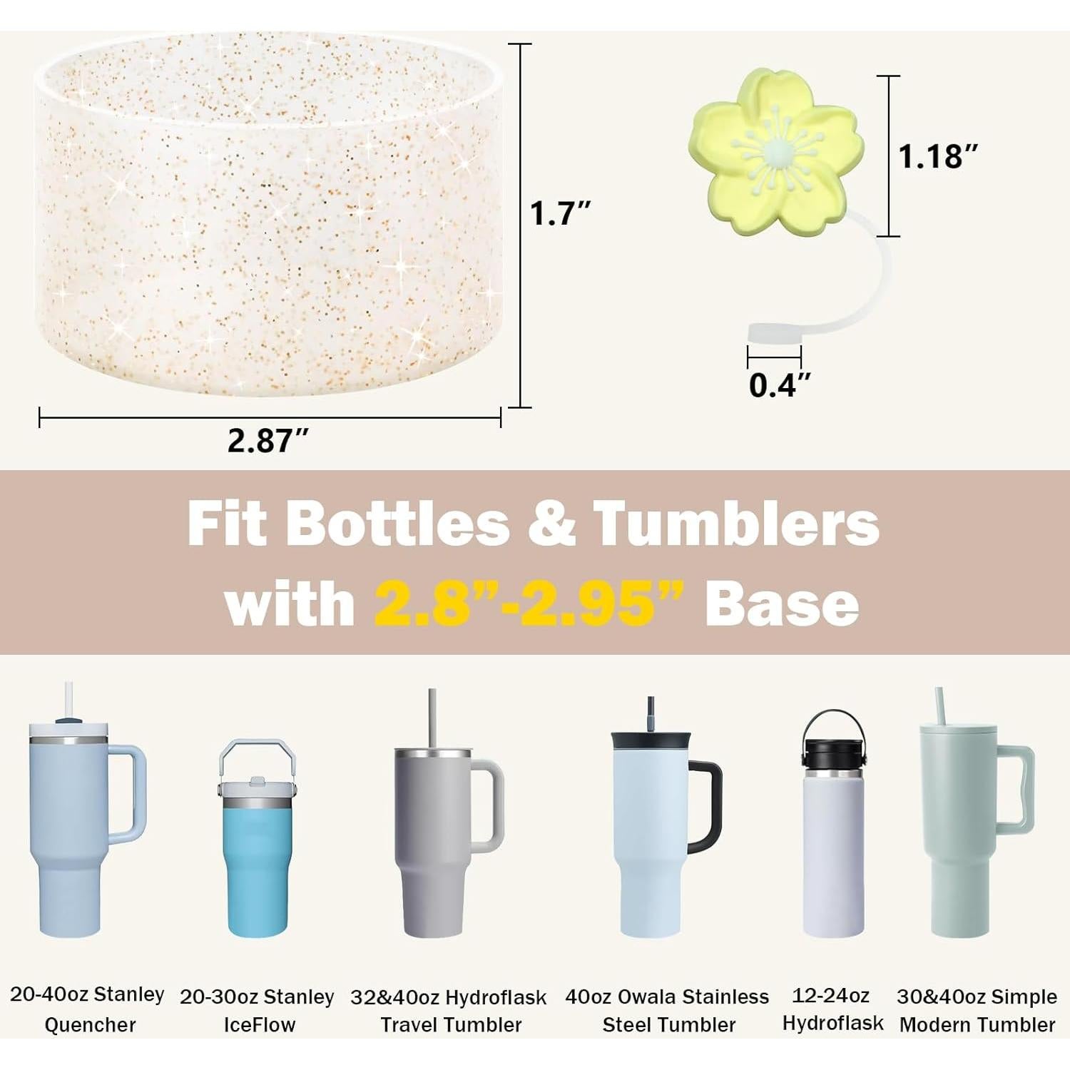 Bota de Silicona Brillante CHEMLLC para Stanley Cup 20-40 oz