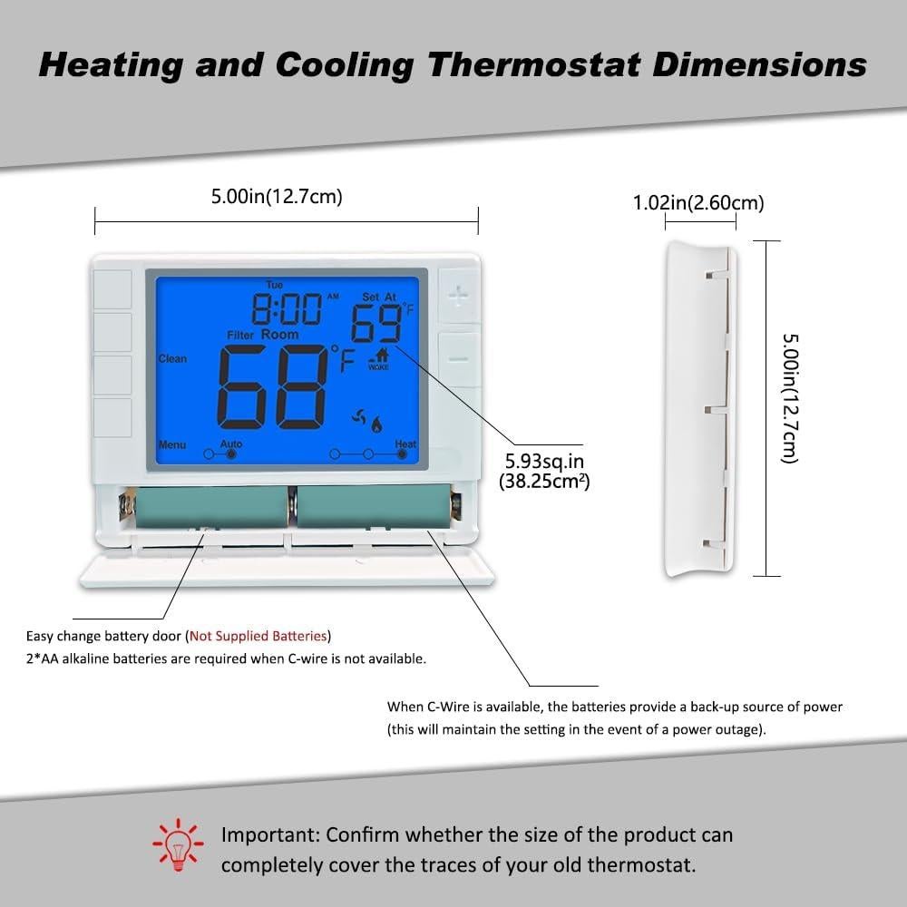 Termostato Programable Coiiwsei RTH725-Blue 24V Digital