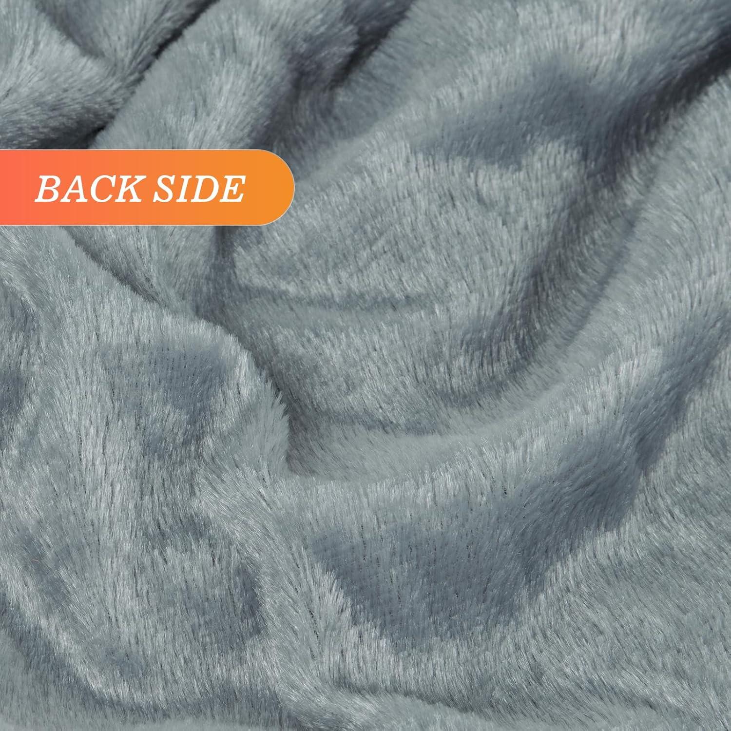 Manta de Piel Sintética TOONOW 178x198cm Azul Grisáceo