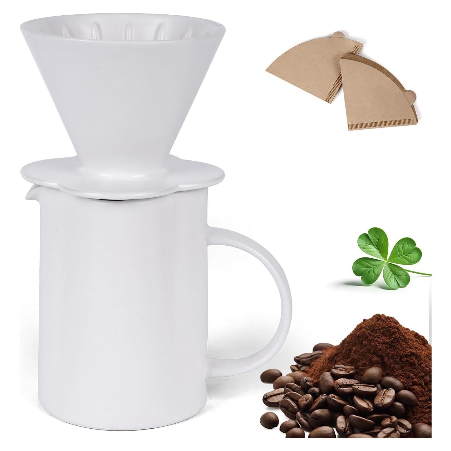 Cafetera de Goteo AZYM 500 ml Cerámica Vintage Blanca