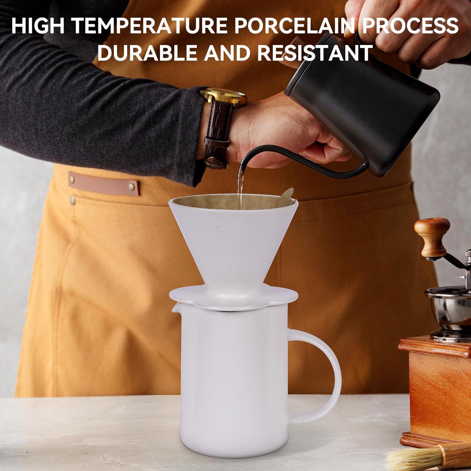 Cafetera de Goteo AZYM 500 ml Cerámica Vintage Blanca