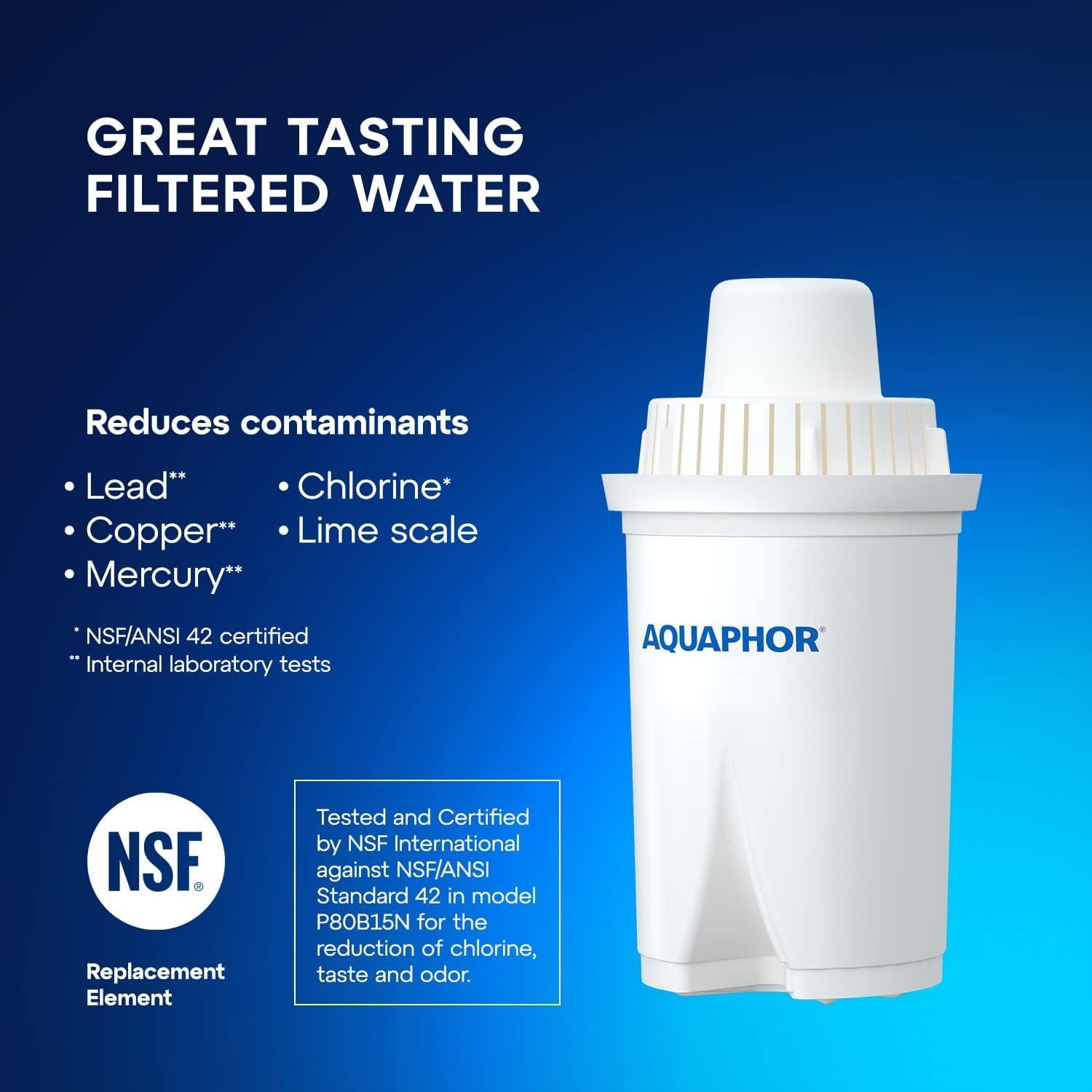 Filtro de Agua AQUAPHOR B15 - 6 Unidades, 170 Litros por Filtro