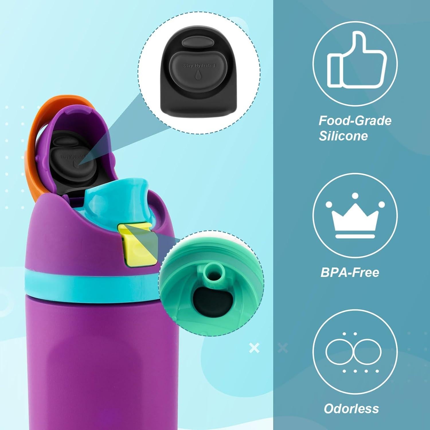 4 Tapones de Silicona Gosknor para Botellas Owala FreeSip