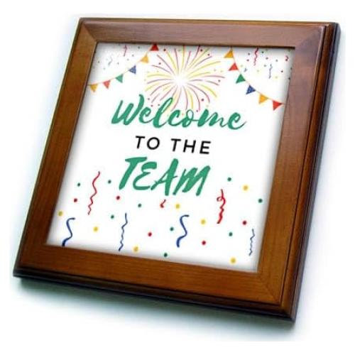 Azulejo Enmarcado 20x20 cm 3dRose - Bienvenido al Equipo