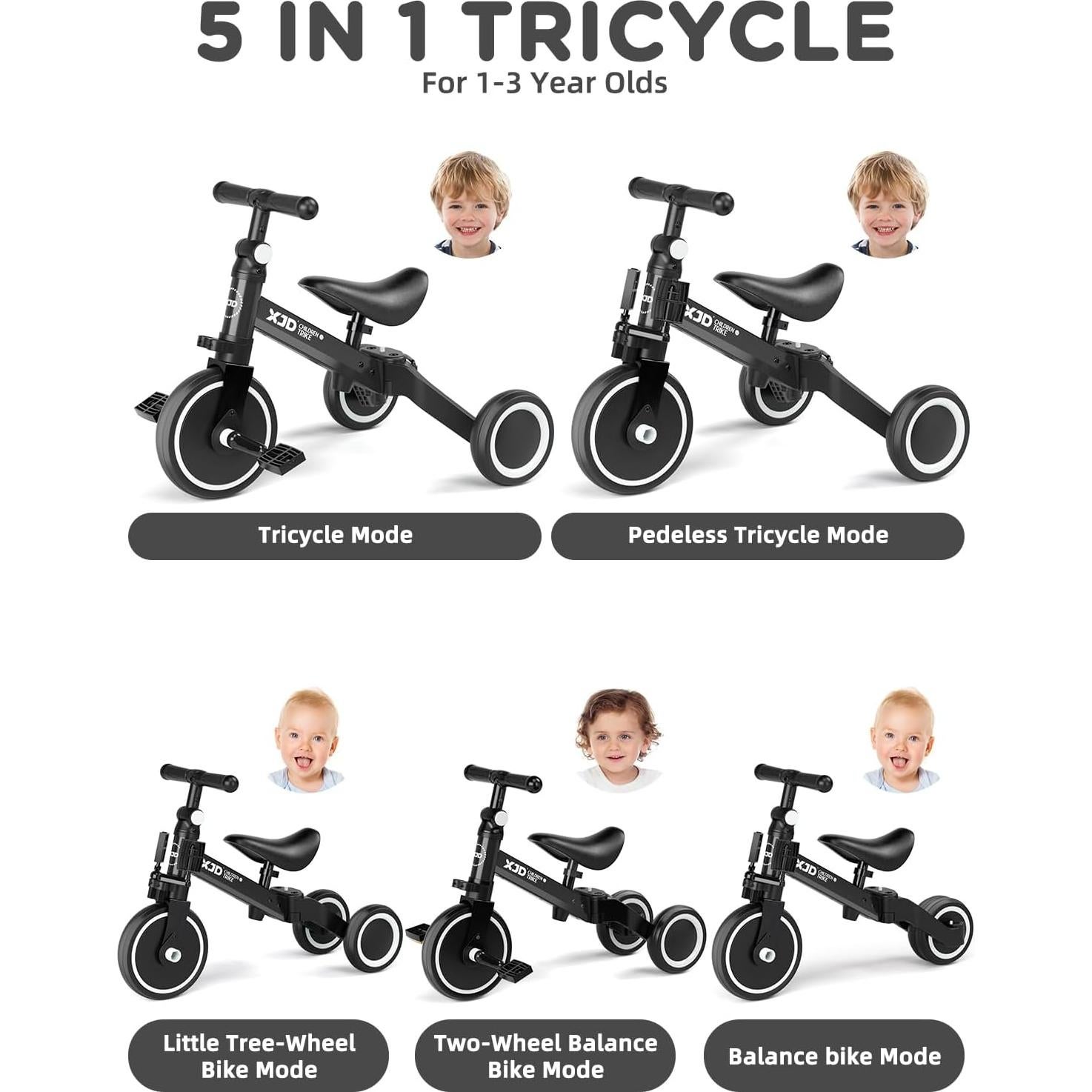 Triciclo para Niños XJD KF-T02 Ajustable 1-3 Años