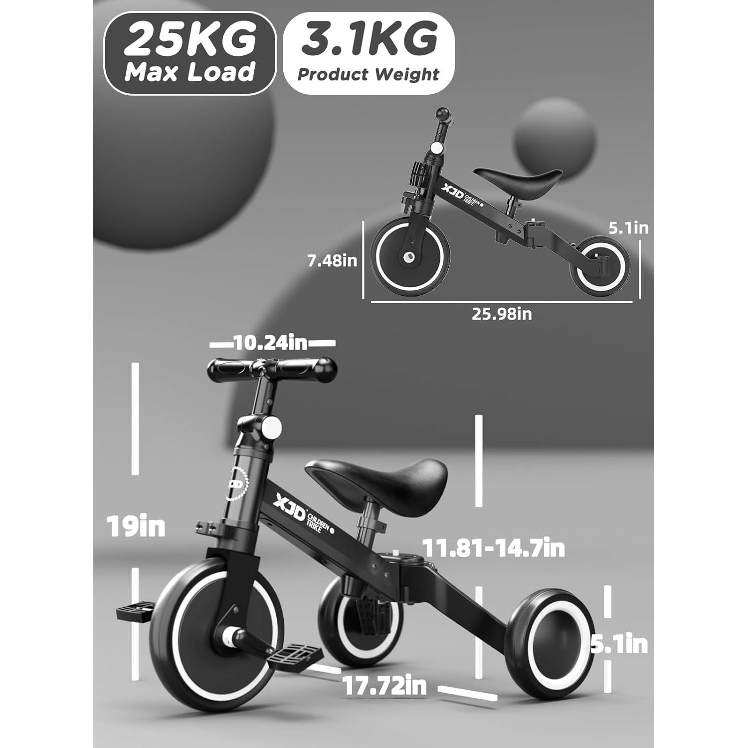 Triciclo para Niños XJD KF-T02 Ajustable 1-3 Años