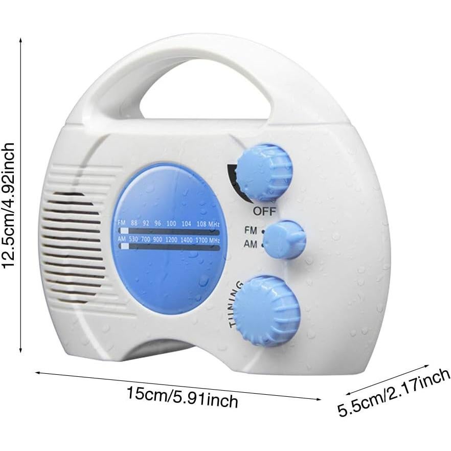 Radio de Ducha Portátil AM/FM Pilarmuture Impermeable