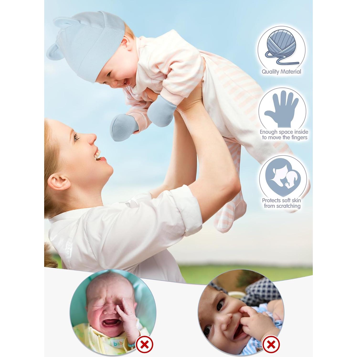 Conjunto de Gorros y Manoplas Geyoga para Bebés 0-12 Meses