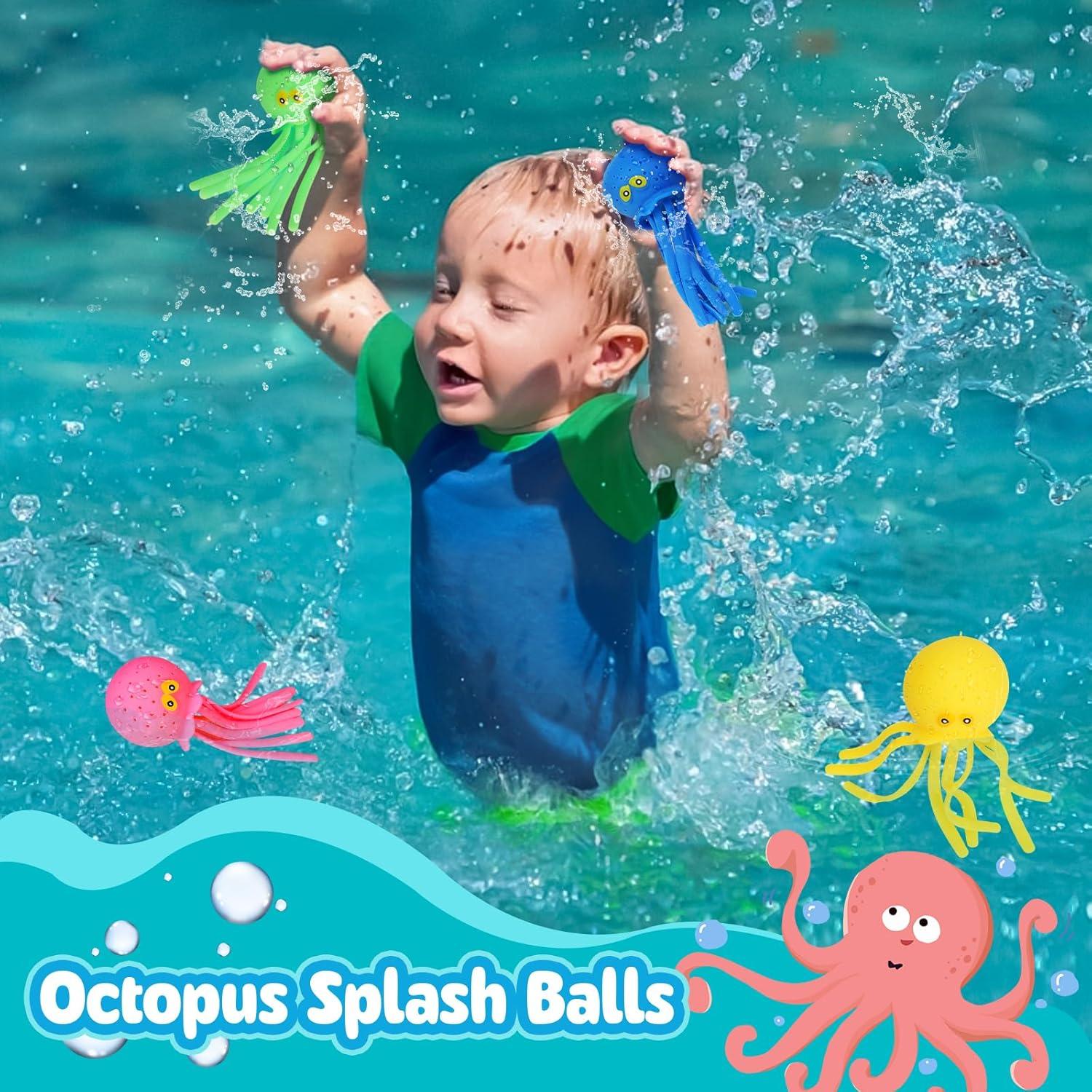 4 Piezas Bolas de Agua Pulpo Babelshar para Niños 6.35 cm