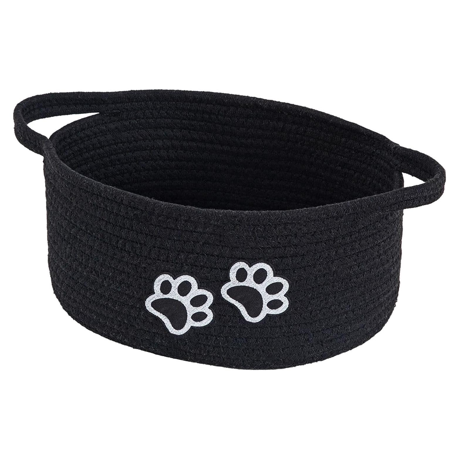 Cesto Organizador de Cuerda de Algodón Hanshu con Huella 30x20 cm