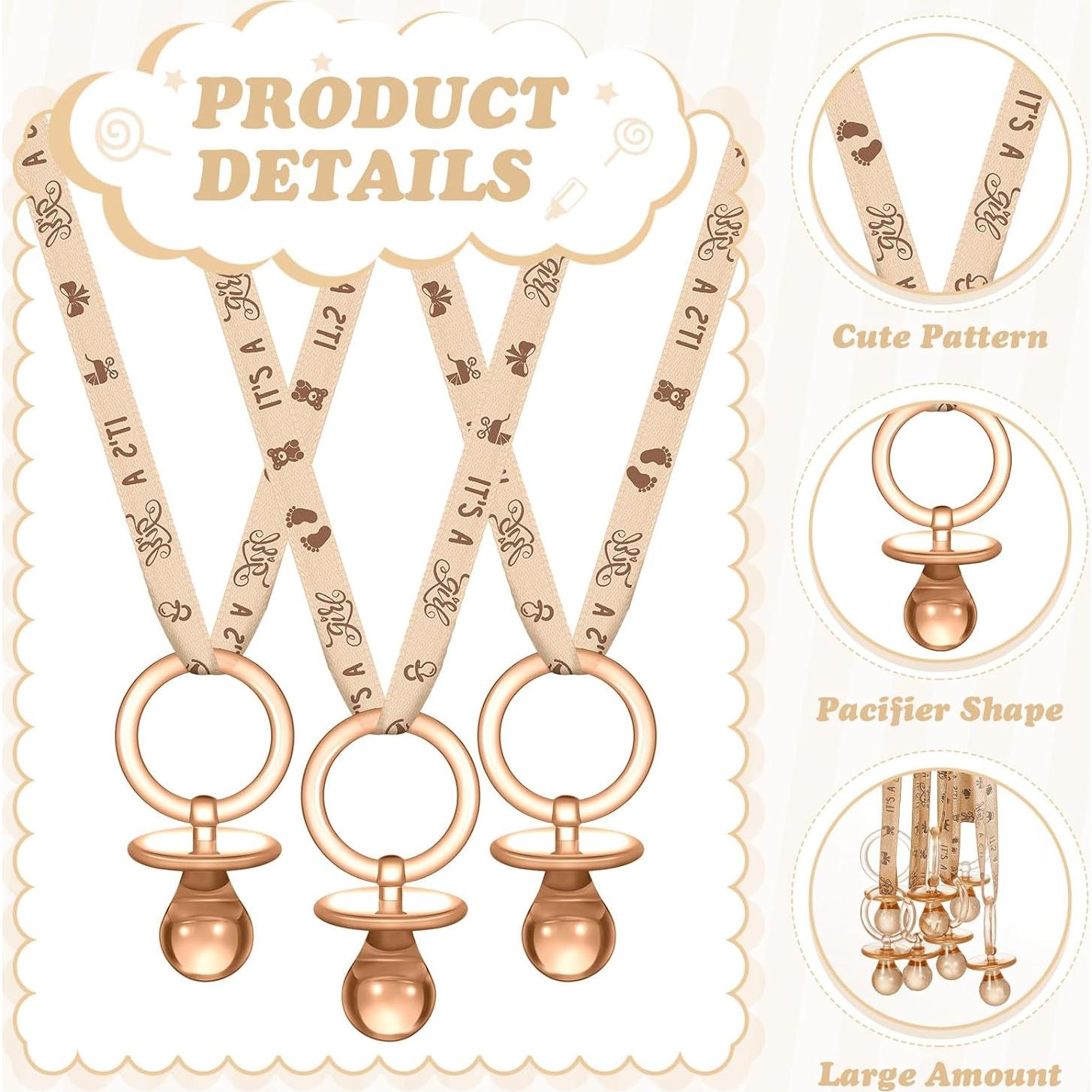 Collares de Chupetes Acrílicos Junkin 60 Piezas Baby Shower