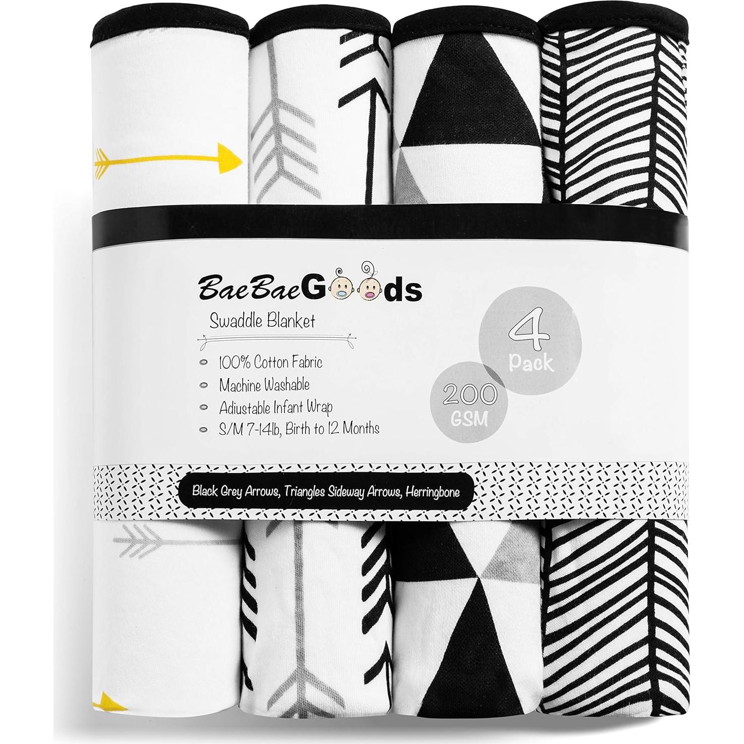 Mantas de Envolver BaeBae Goods 100% Algodón 4 Unidades