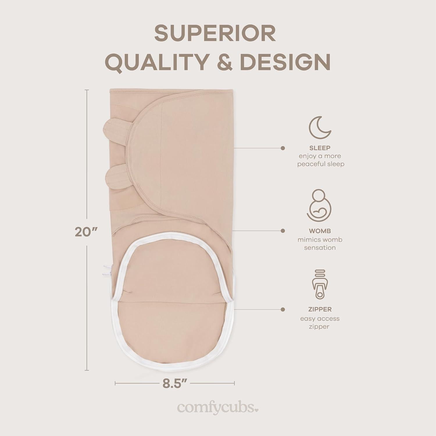 Manta de Envoltura Comfy Cubs 3 Piezas Algodón 0-3 Meses