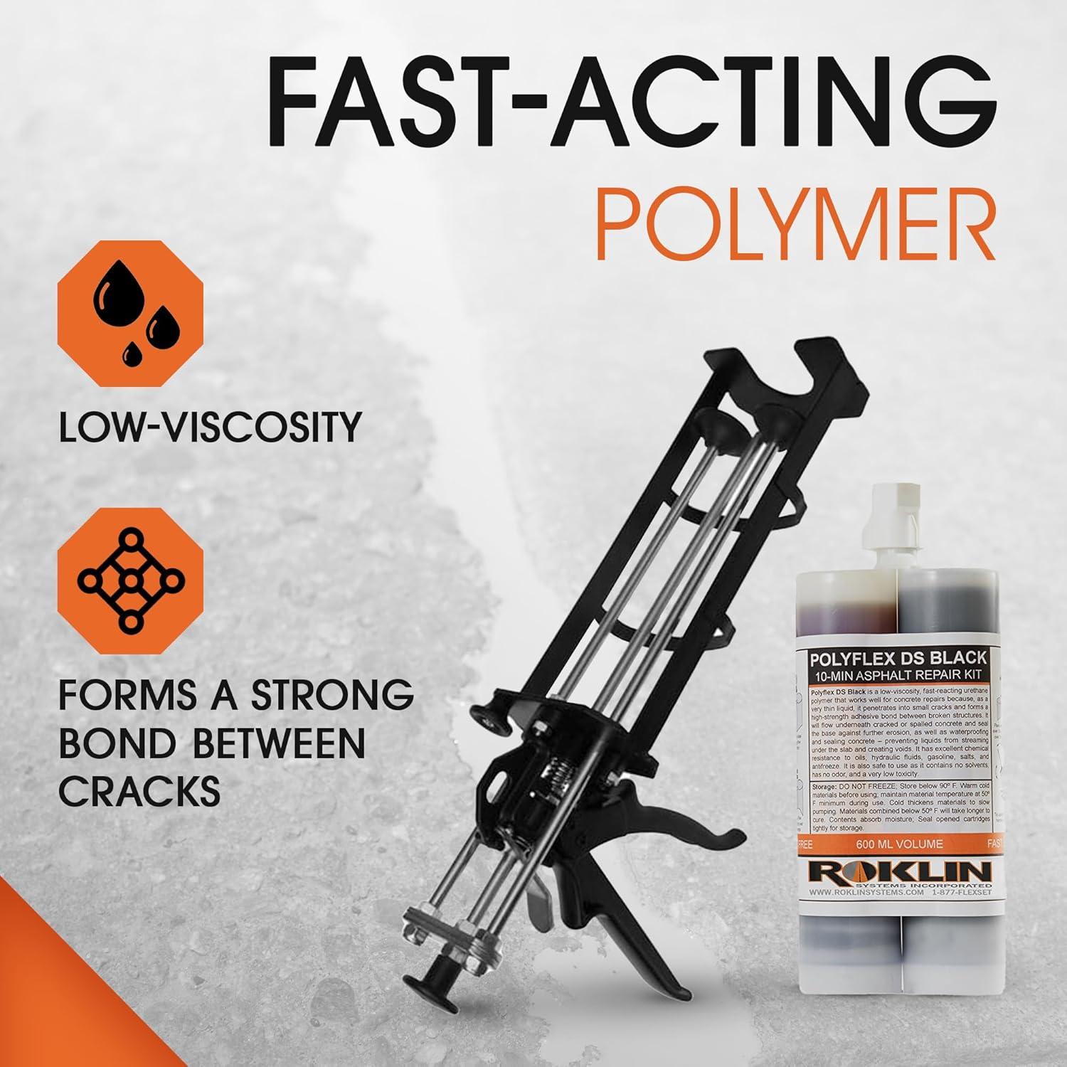 Sellador de Grietas de Asfalto Roklin Polyflex DS 621 ml Negro