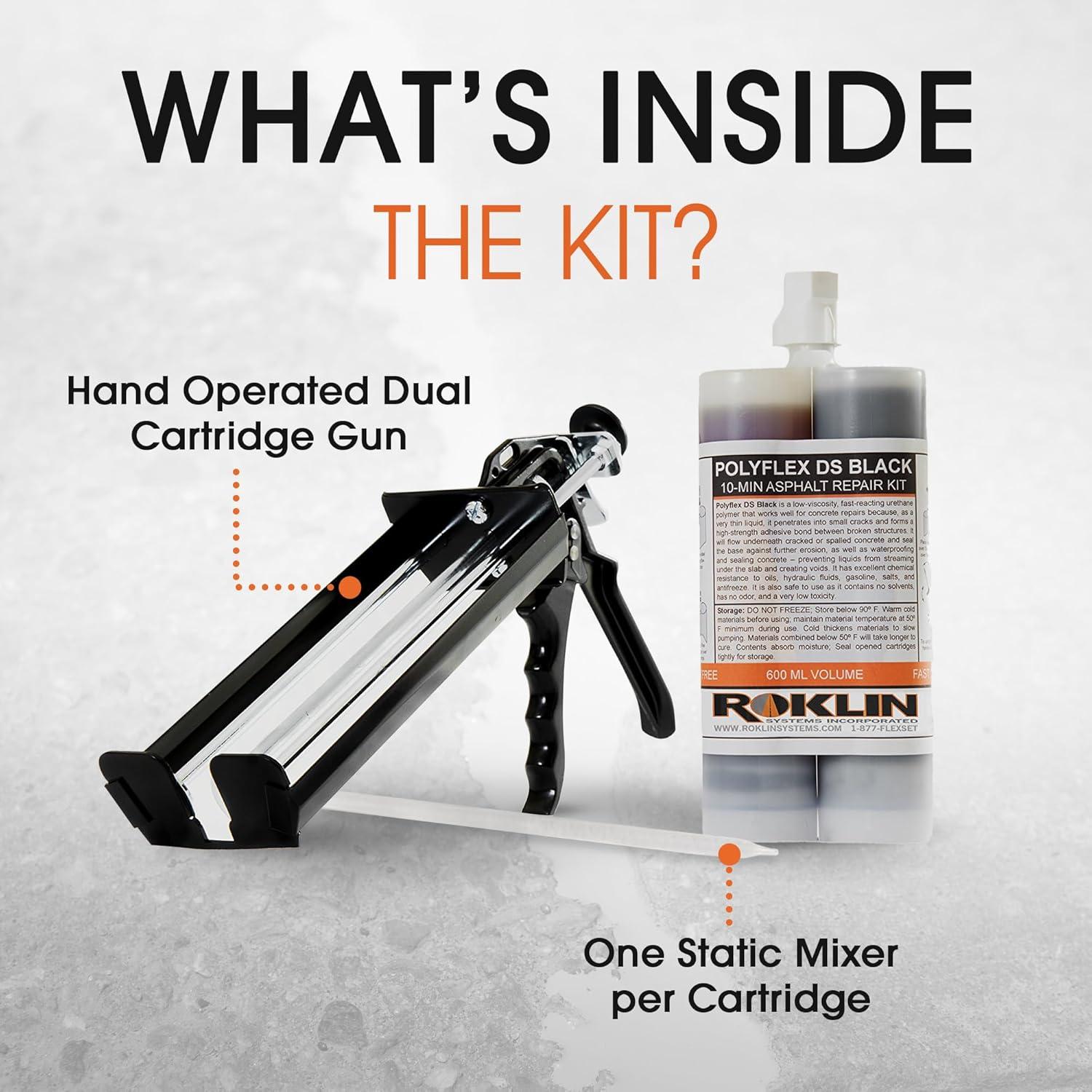 Sellador de Grietas de Asfalto Roklin Polyflex DS 621 ml Negro