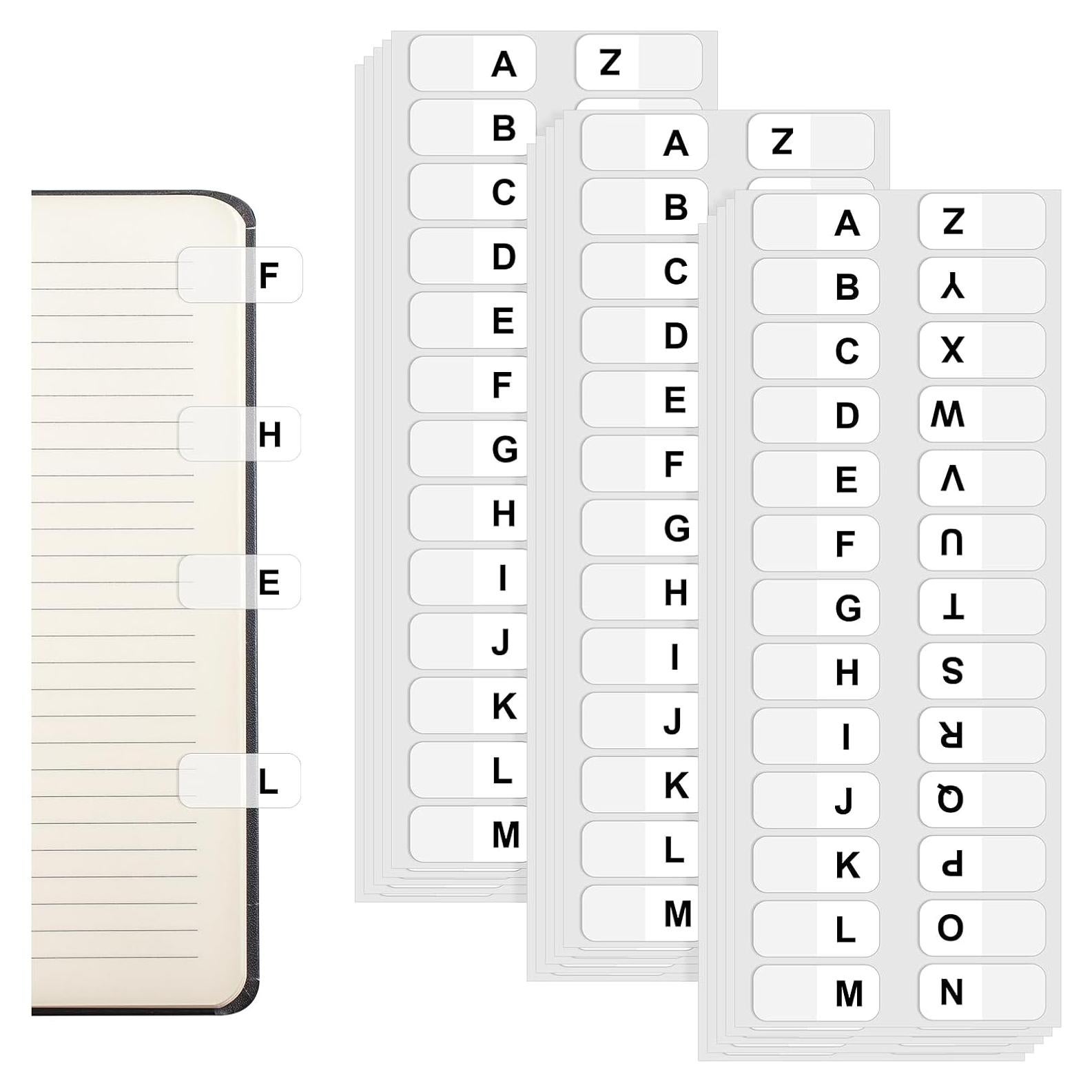 Etiquetas Adhesivas Alfabéticas KALIONE 390 Pcs PVC Negro