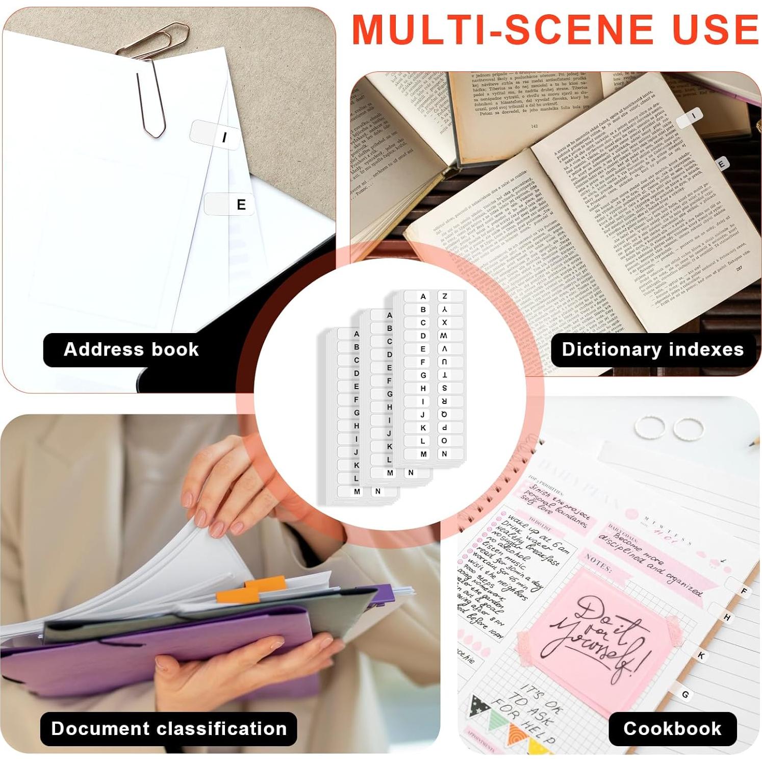 Etiquetas Adhesivas Alfabéticas KALIONE 390 Pcs PVC Negro