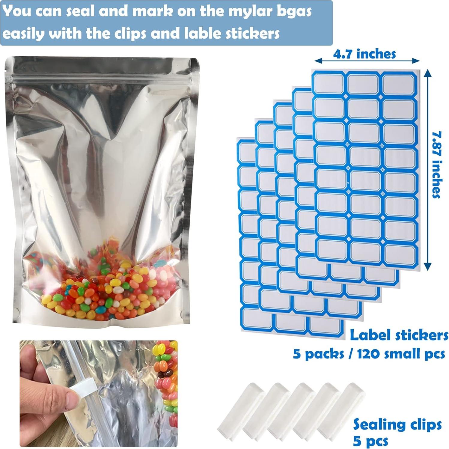 Paquete de 100 Bolsas Mylar Recerrables 10x15 cm Circloophs