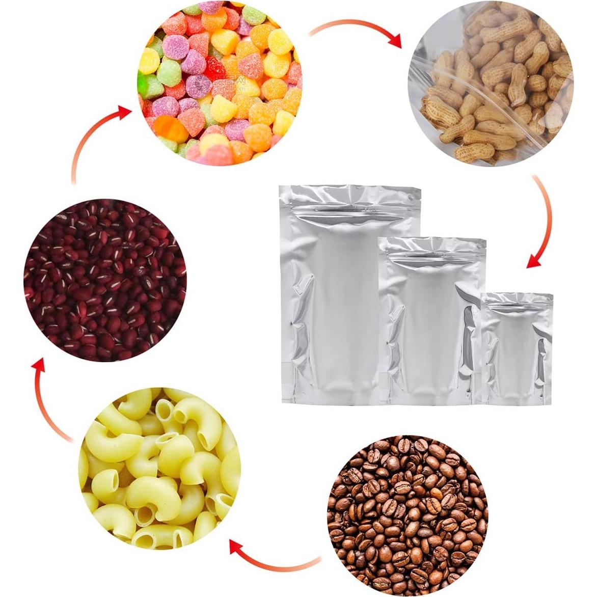 Paquete de 100 Bolsas Mylar Recerrables 10x15 cm Circloophs