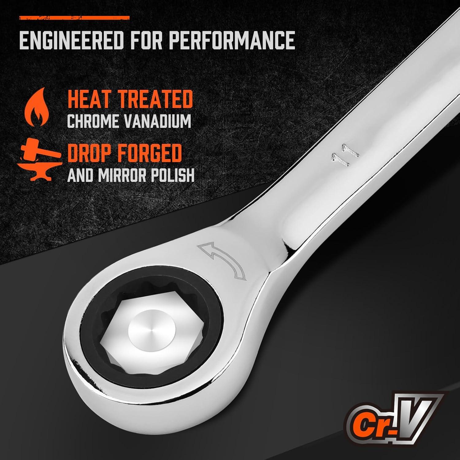 Juego de Llaves de Carraca 13 Piezas HORUSDY Acero 6-19mm