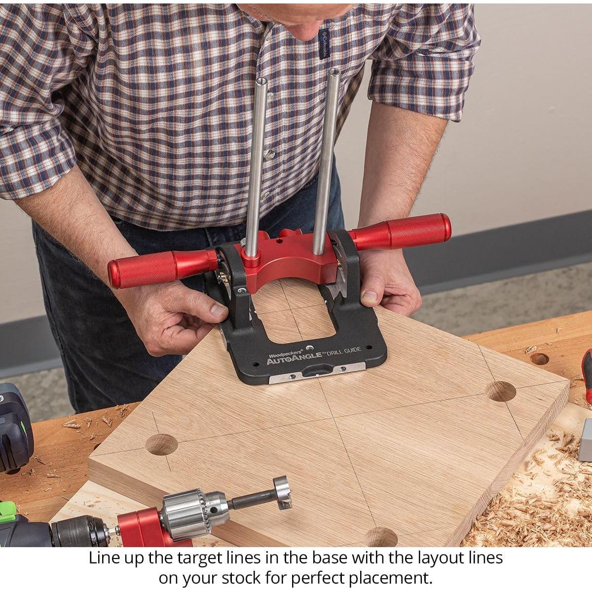 Guía de Taladro Deluxe Woodpeckers AutoAngle 40°