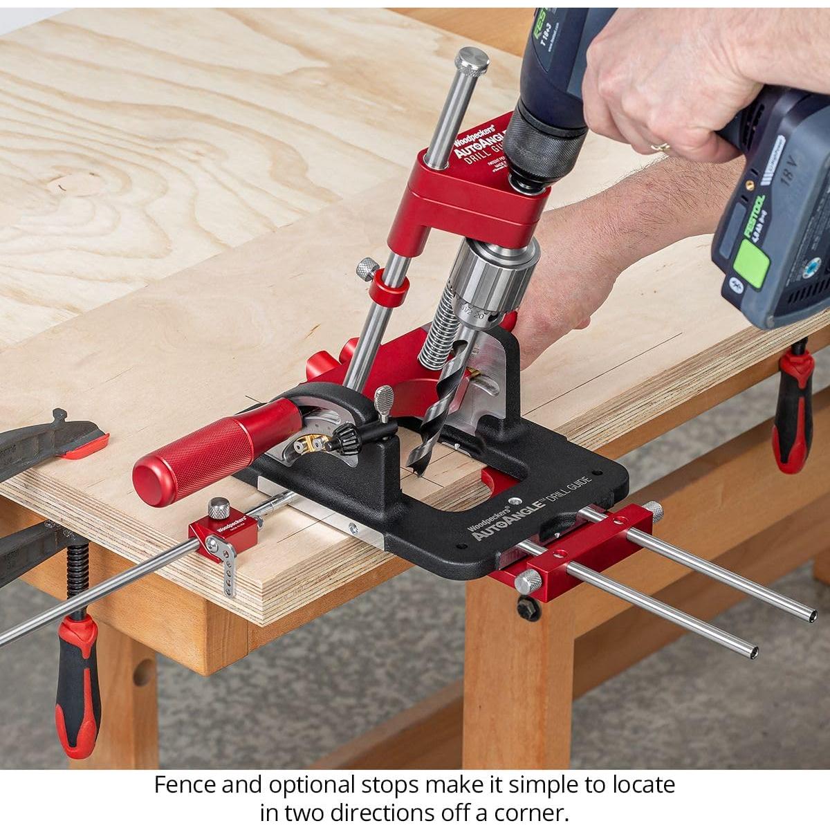 Guía de Taladro Deluxe Woodpeckers AutoAngle 40°