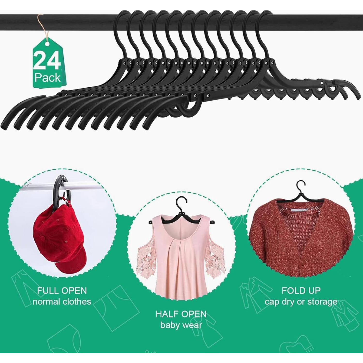 12 Perchas Plegables Portátiles Bgtecho Antideslizantes Negras