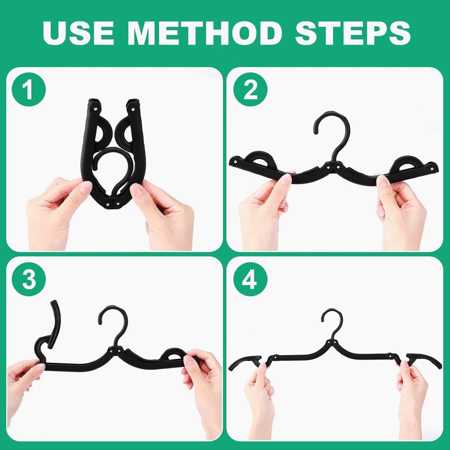 12 Perchas Plegables Portátiles Bgtecho Antideslizantes Negras