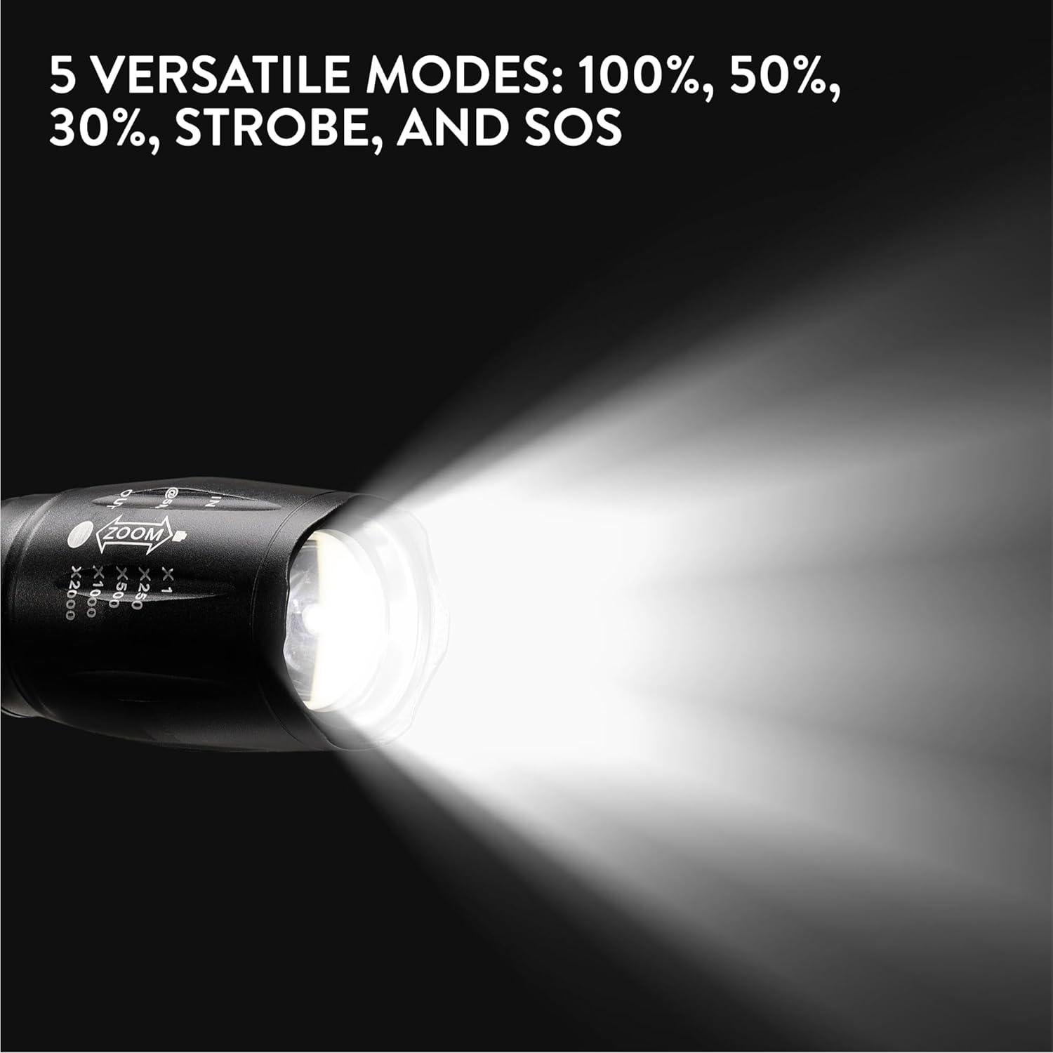 Linterna LED Táctica H&S T6 Impermeable 5 Modos 110g