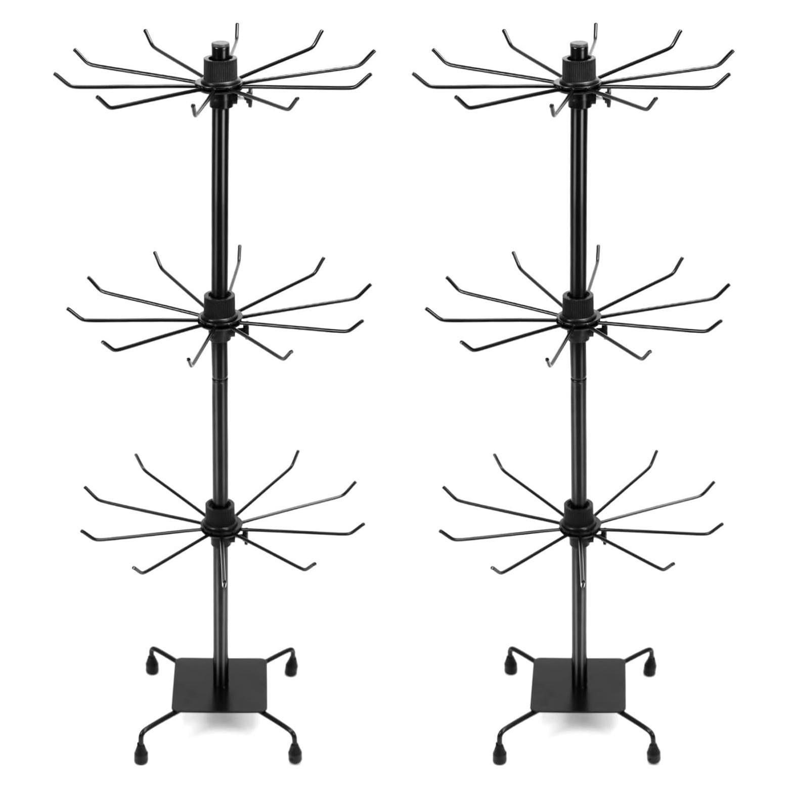 Soporte de Exhibición de Joyería QWORK Rotativo 2 Paquete Negro
