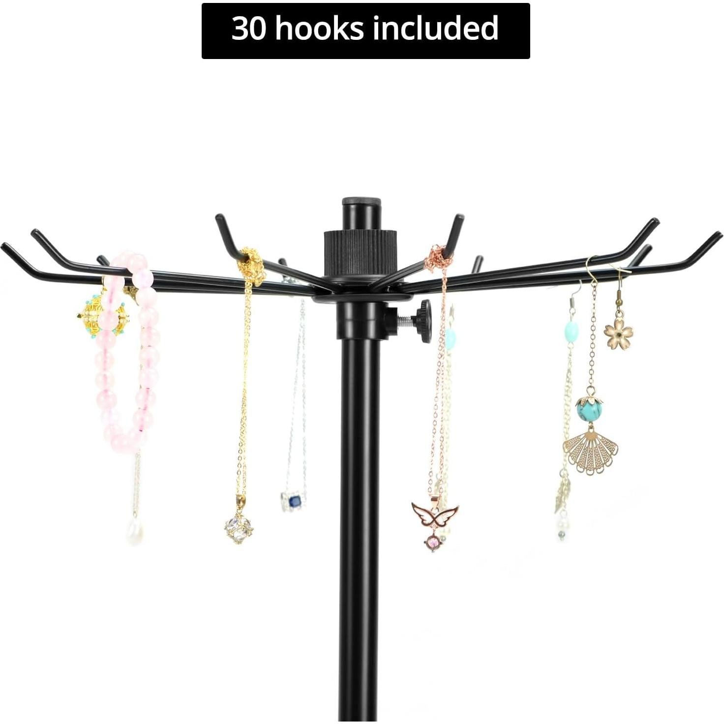 Soporte de Exhibición de Joyería QWORK Rotativo 2 Paquete Negro