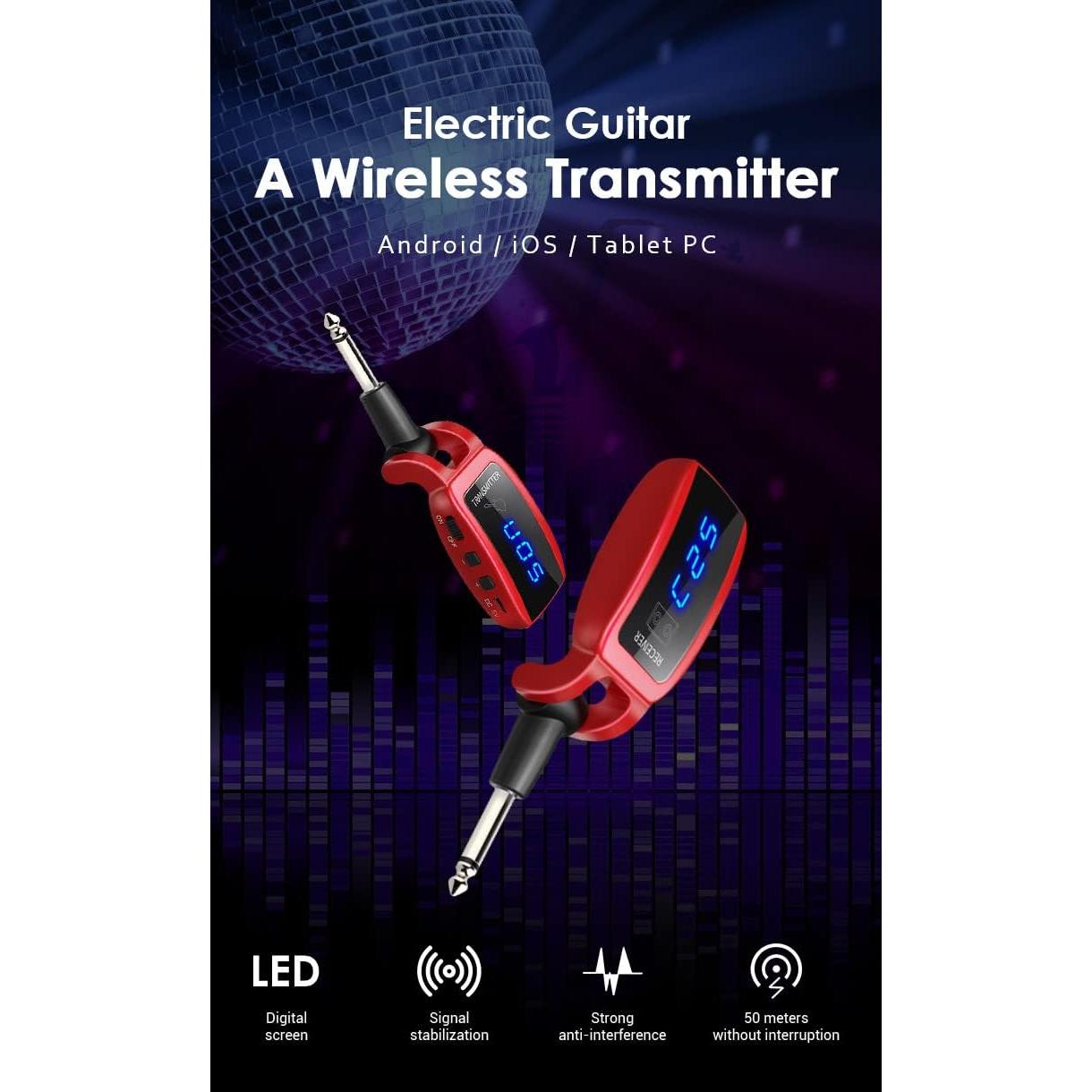 Micrófono Inalámbrico Arklove 1/4" UHF para Guitarra Negro