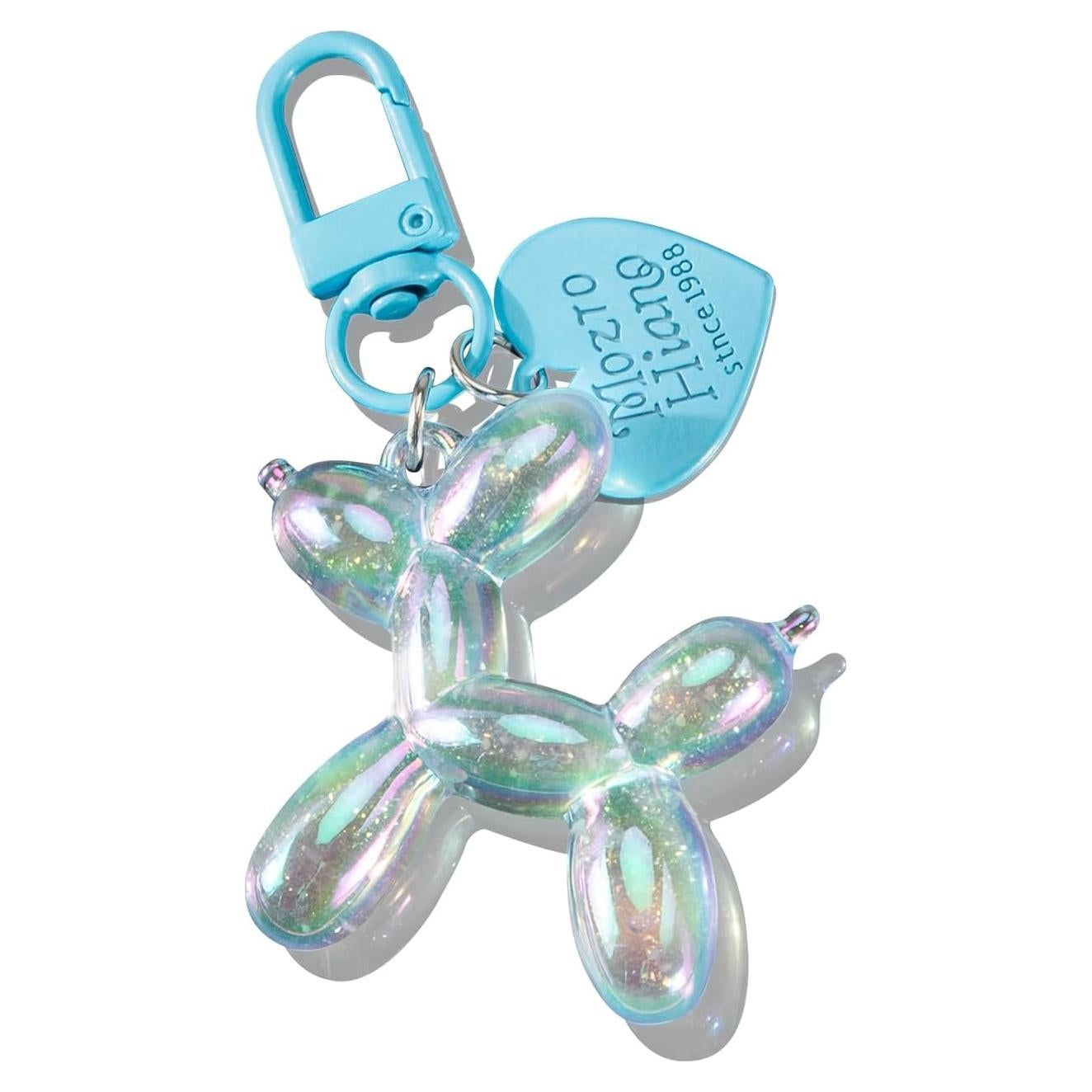 Llavero Perro Globo de Gelatina Azul Fluorescente 8cm