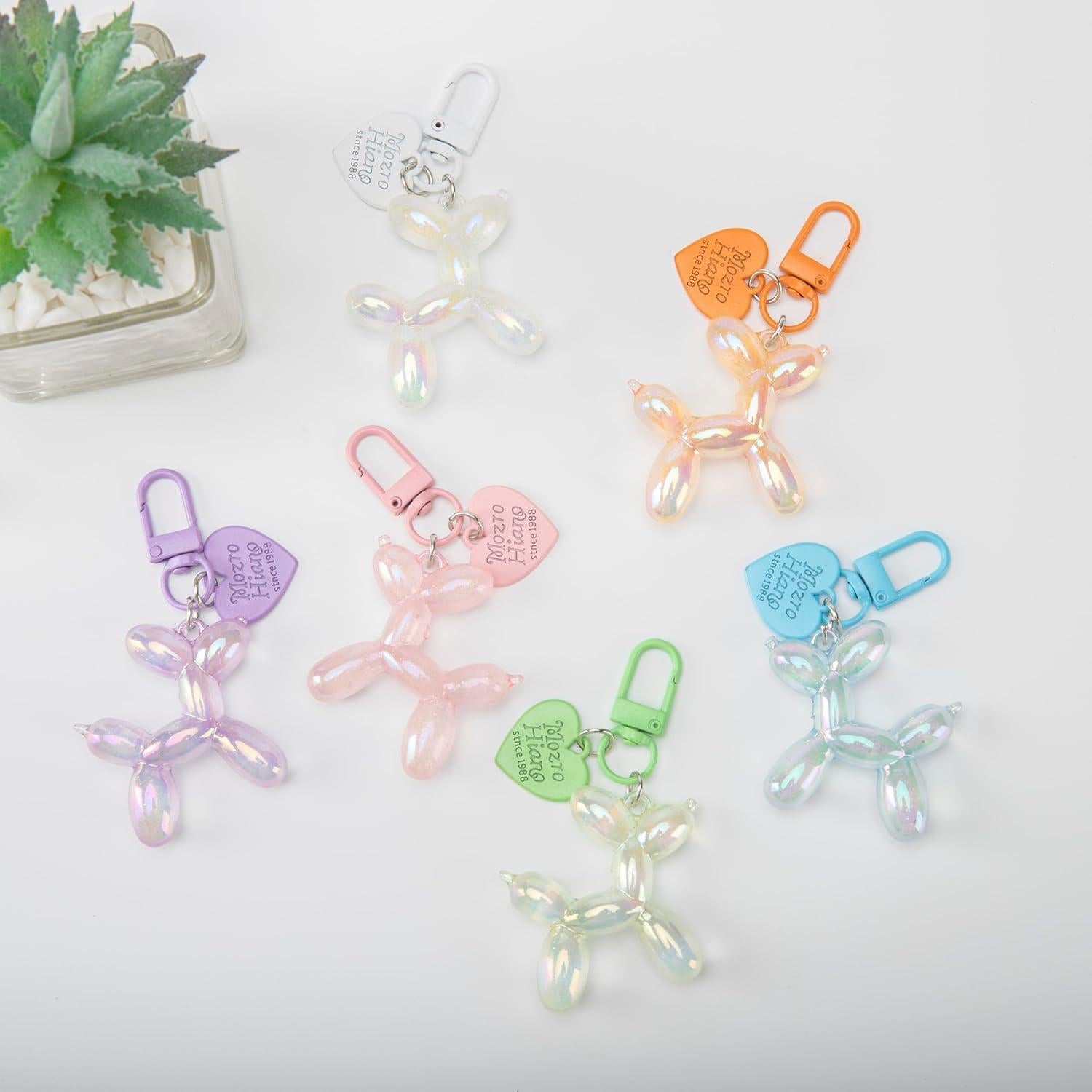 Llavero Perro Globo de Gelatina Azul Fluorescente 8cm