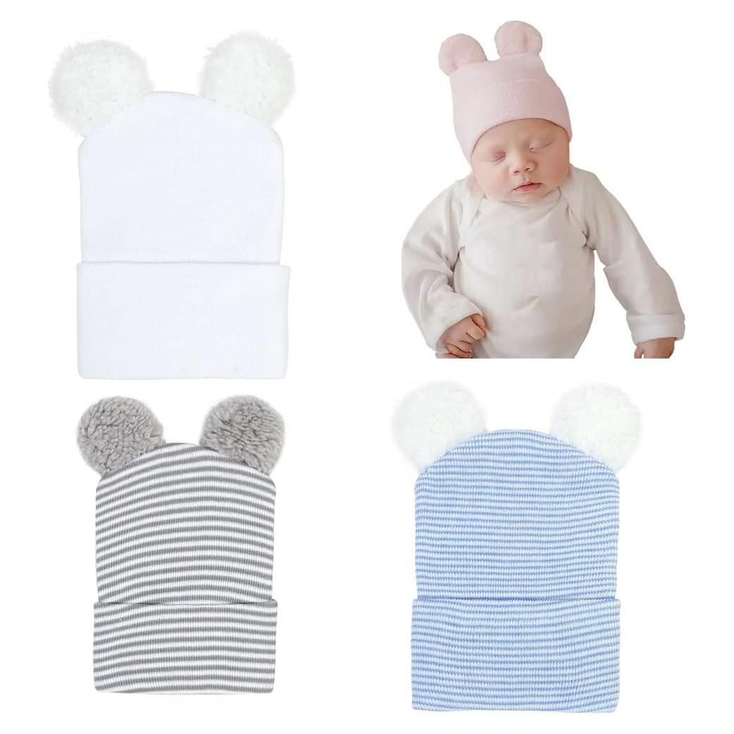 Gorro de bebé recién nacido Upeilxd con lazo 0-3 meses