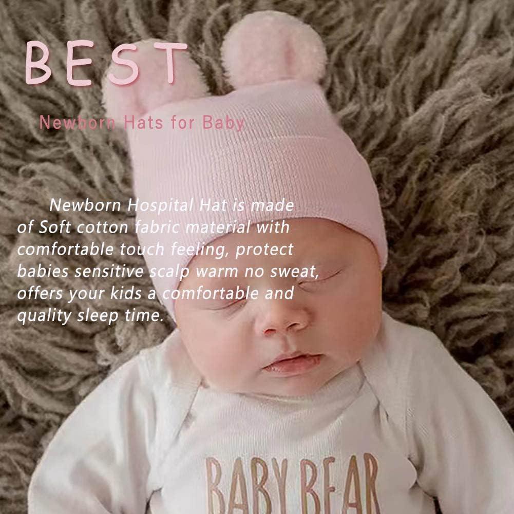 Gorro de bebé recién nacido Upeilxd con lazo 0-3 meses