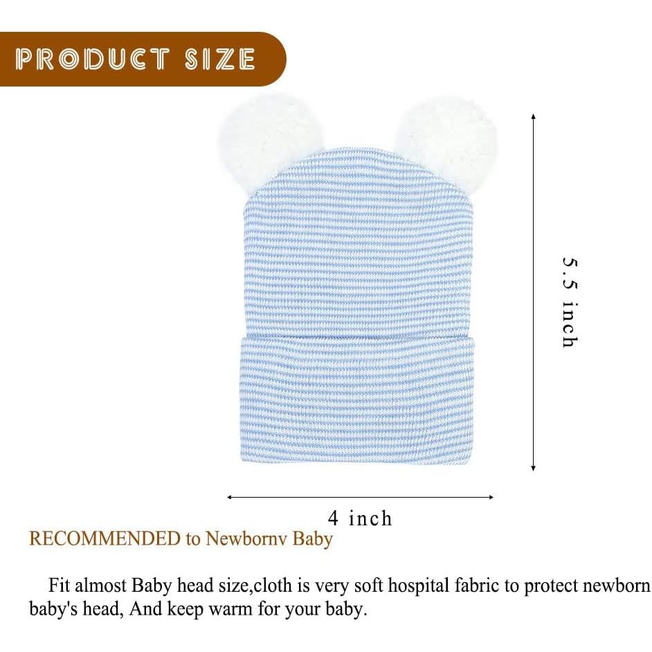 Gorro de bebé recién nacido Upeilxd con lazo 0-3 meses