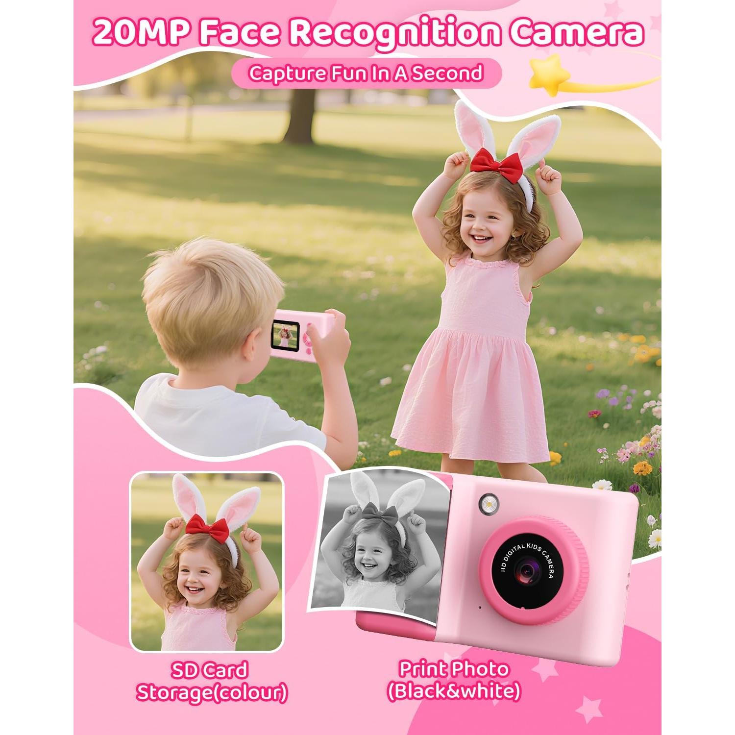 Cámara Instantánea Usteetic P86 Rosa 20MP Video 1080P