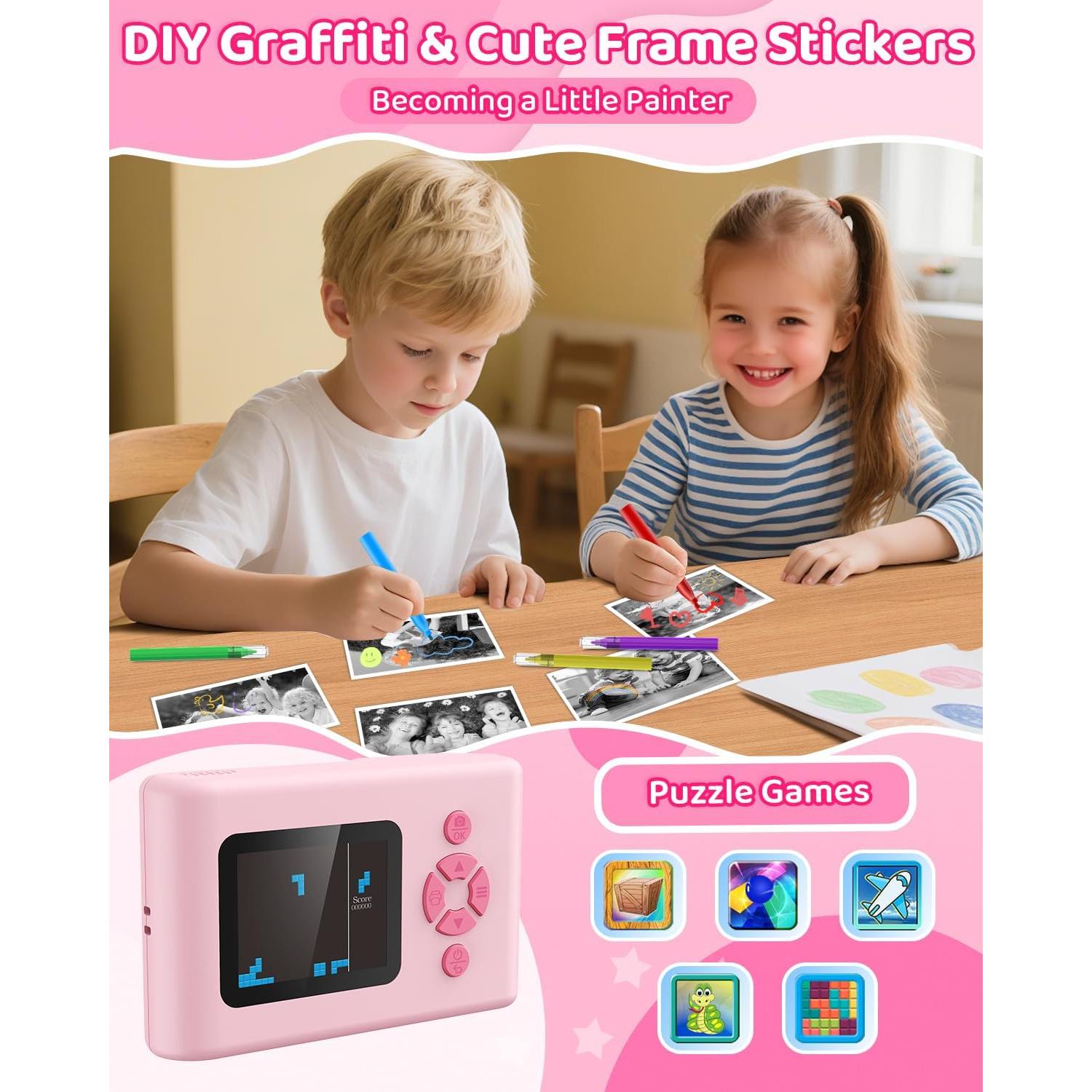 Cámara Instantánea Usteetic P86 Rosa 20MP Video 1080P