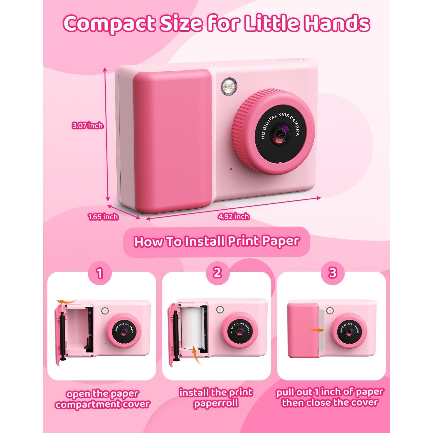 Cámara Instantánea Usteetic P86 Rosa 20MP Video 1080P