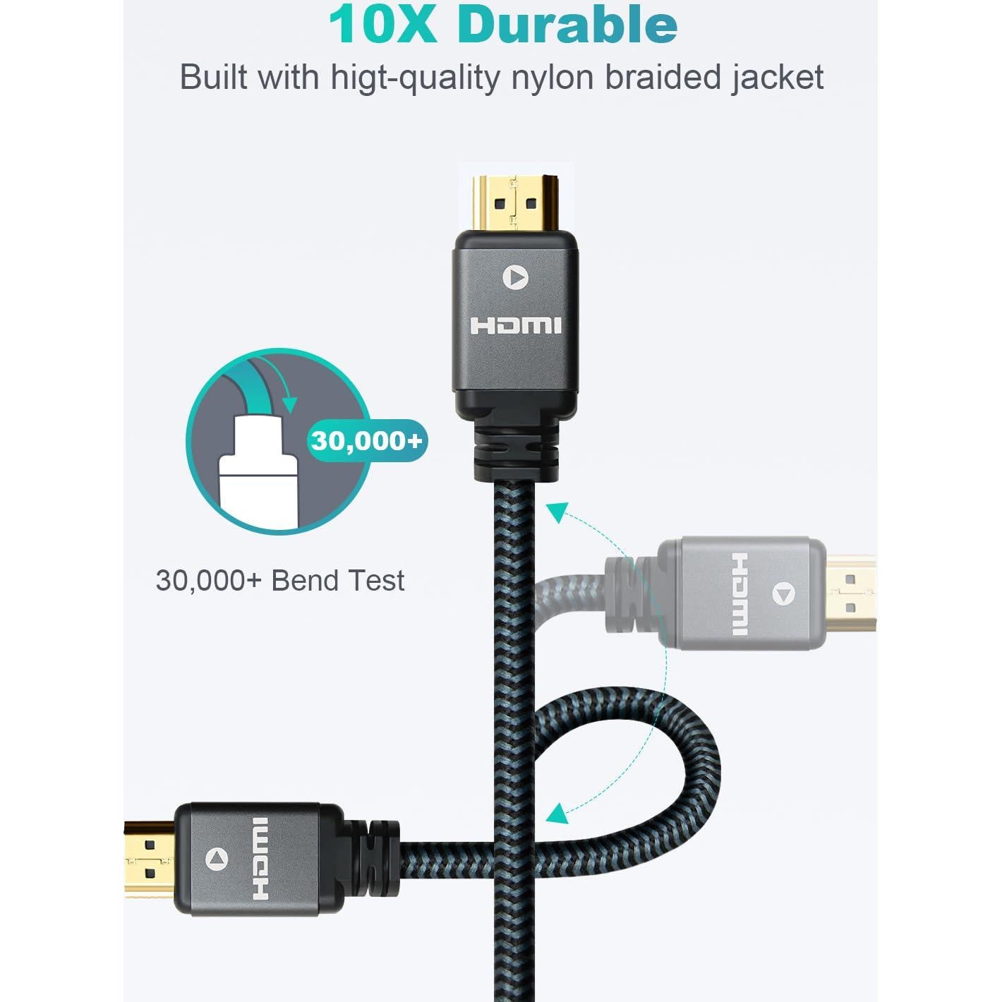 Cable HDMI 2.1 Yauhody 0.91m - Alta Velocidad 48Gbps 8K