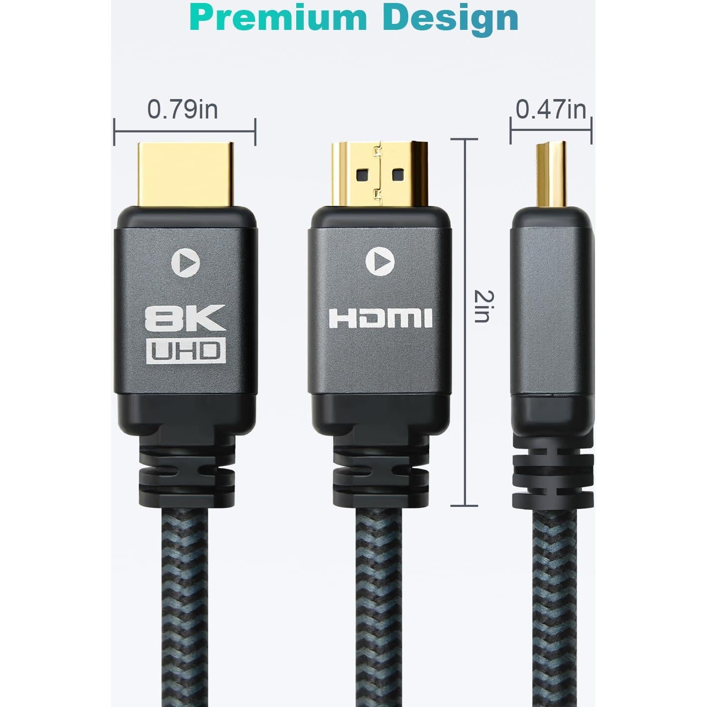 Cable HDMI 2.1 Yauhody 0.91m - Alta Velocidad 48Gbps 8K
