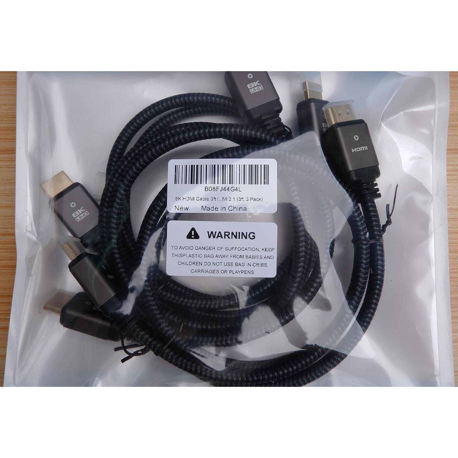 Cable HDMI 2.1 Yauhody 0.91m - Alta Velocidad 48Gbps 8K