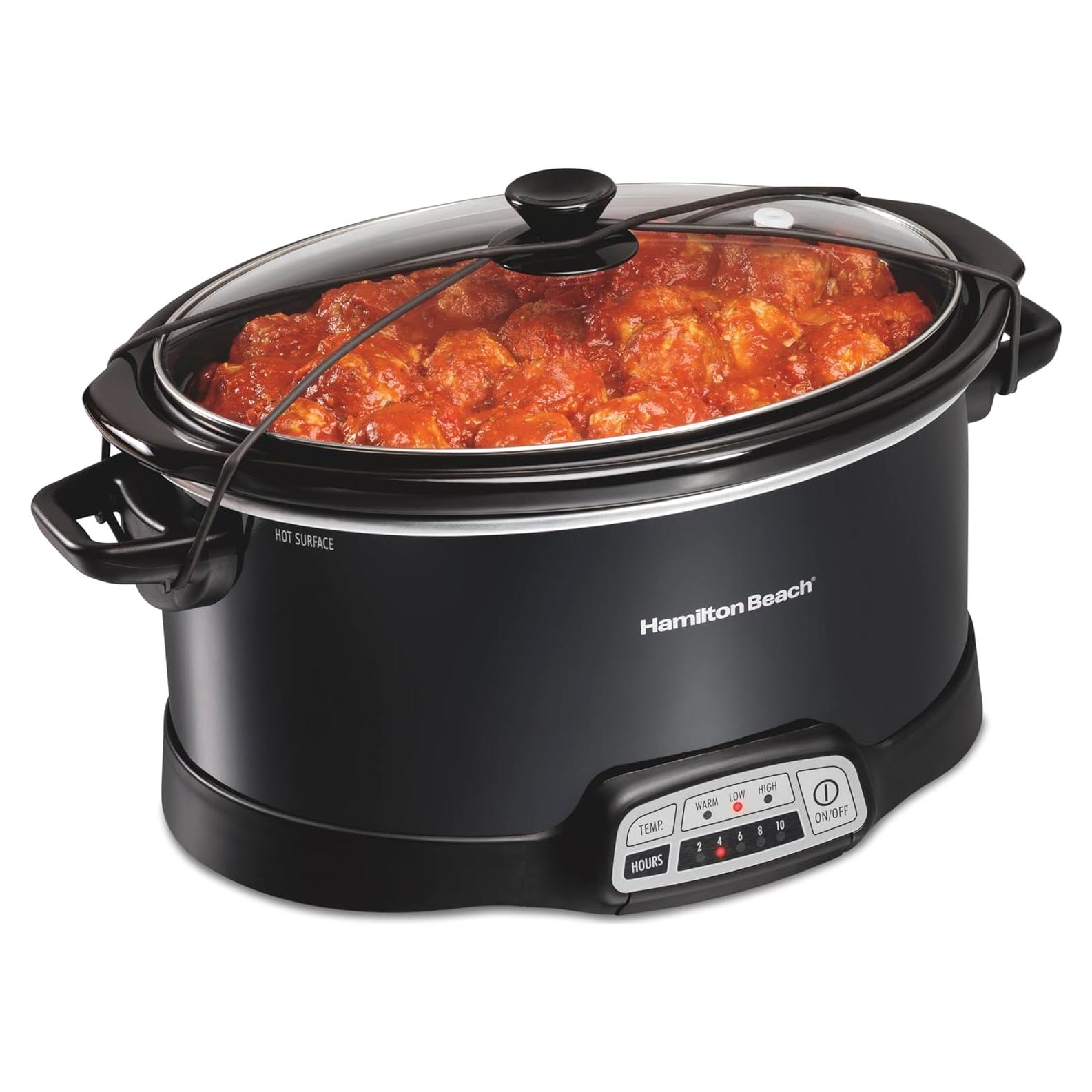 Cocedor Lento Programable Hamilton Beach 7 Cuartos Negro