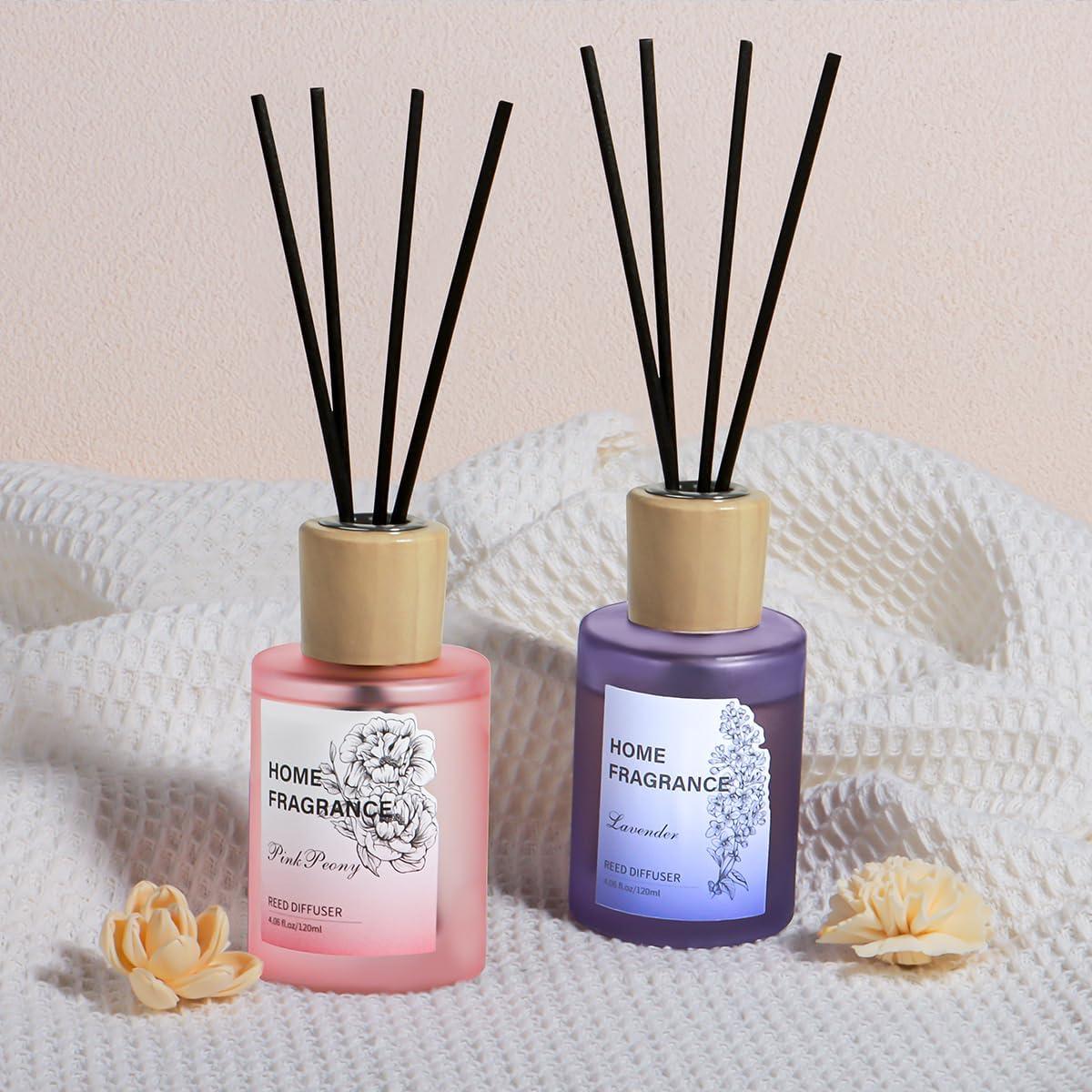 Difusor de cañas YISOWUH Lavanda y Peonía Rosa 120ml 2 Pzs