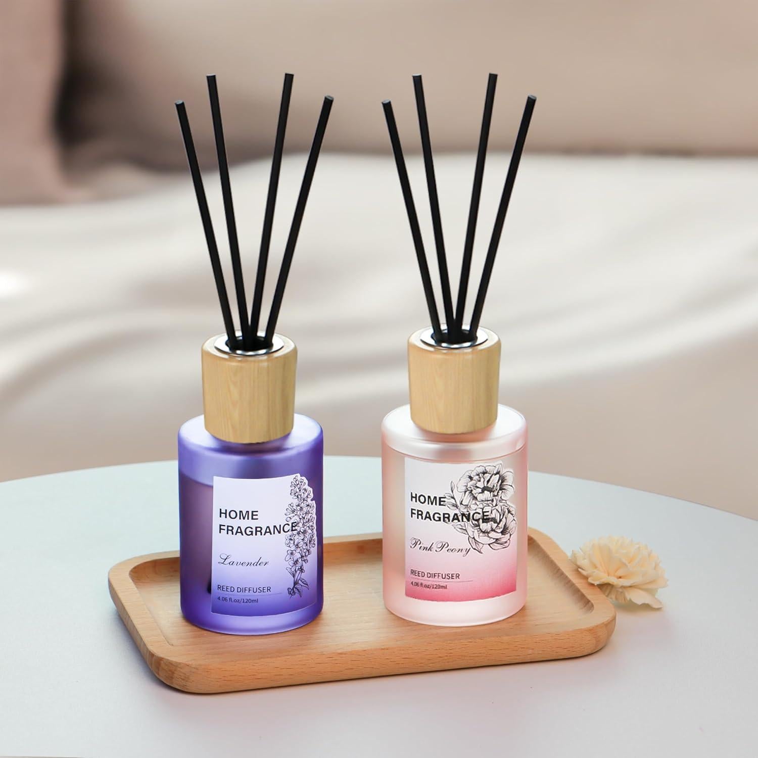 Difusor de cañas YISOWUH Lavanda y Peonía Rosa 120ml 2 Pzs