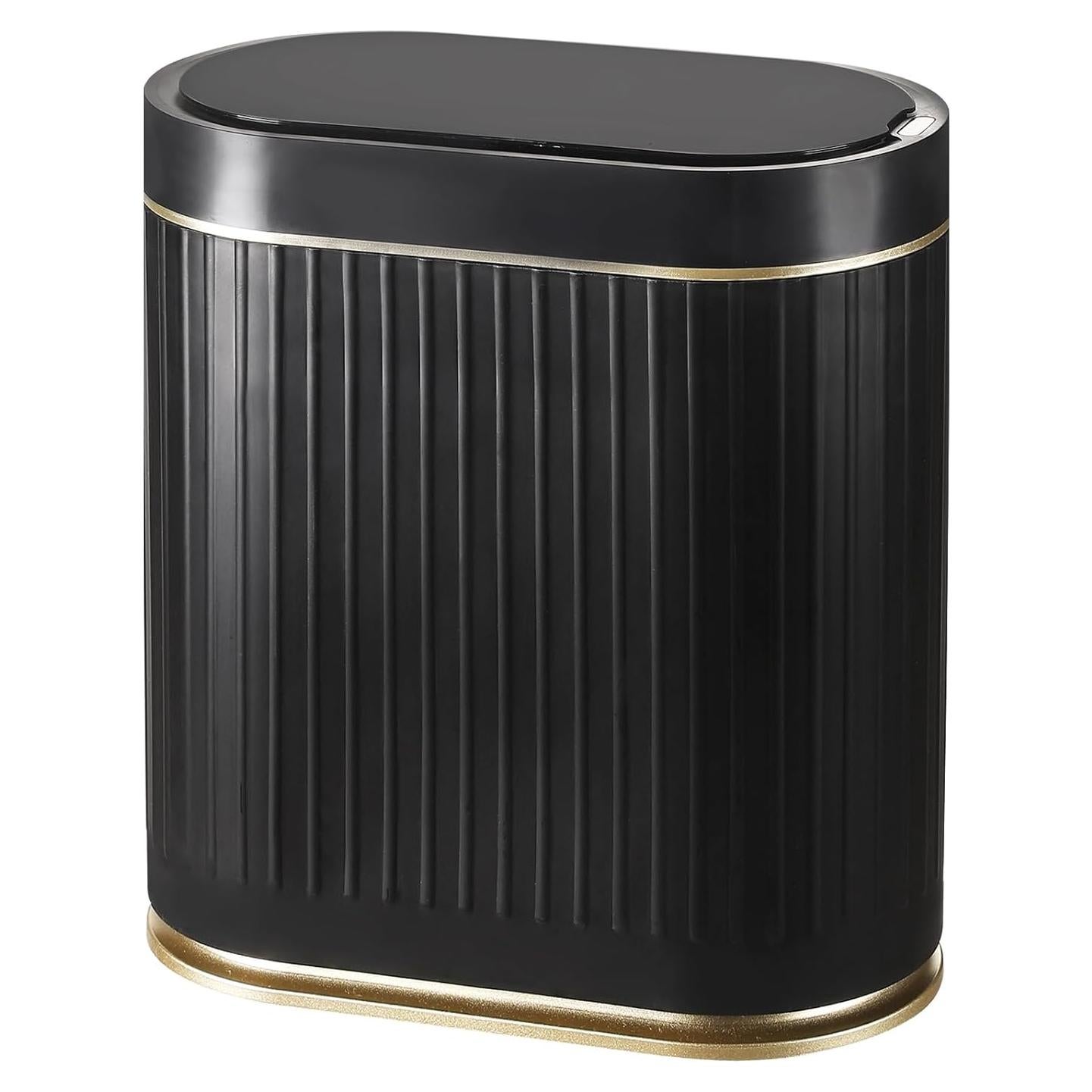 Papelera de Baño ELPHECO 7.5L Sensor Movimiento Negro-Dorado