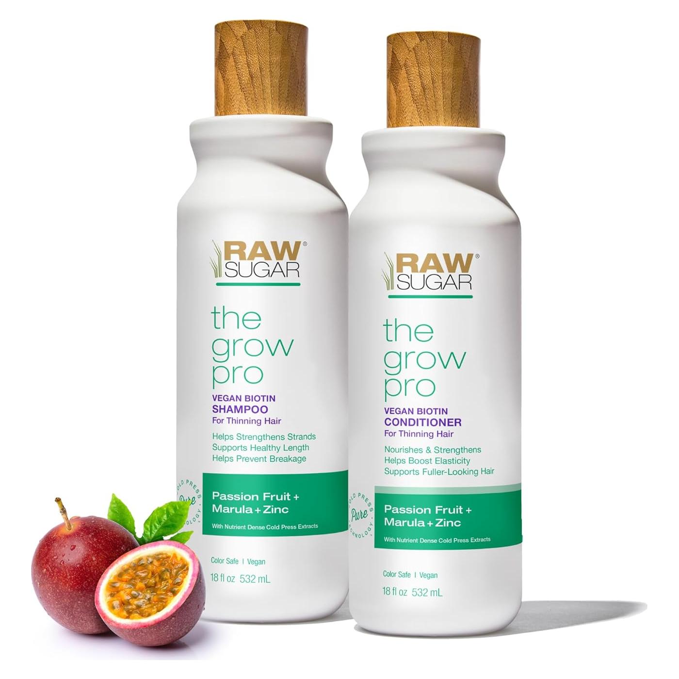 Champú y Acondicionador Raw Sugar Grow Pro con Biotina 1.32kg